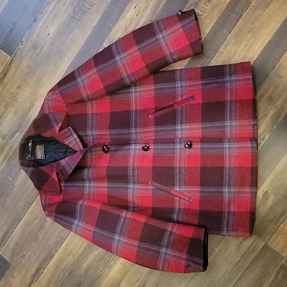 Vintage Pendleton Wool Plaid Lined Heavy Jacket Coat